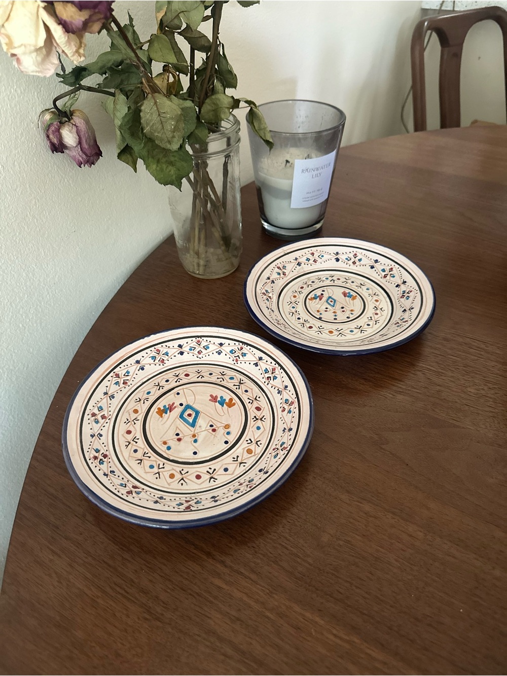 Talavera Ceramic Plates from Pueblo Mexico- Set of 2